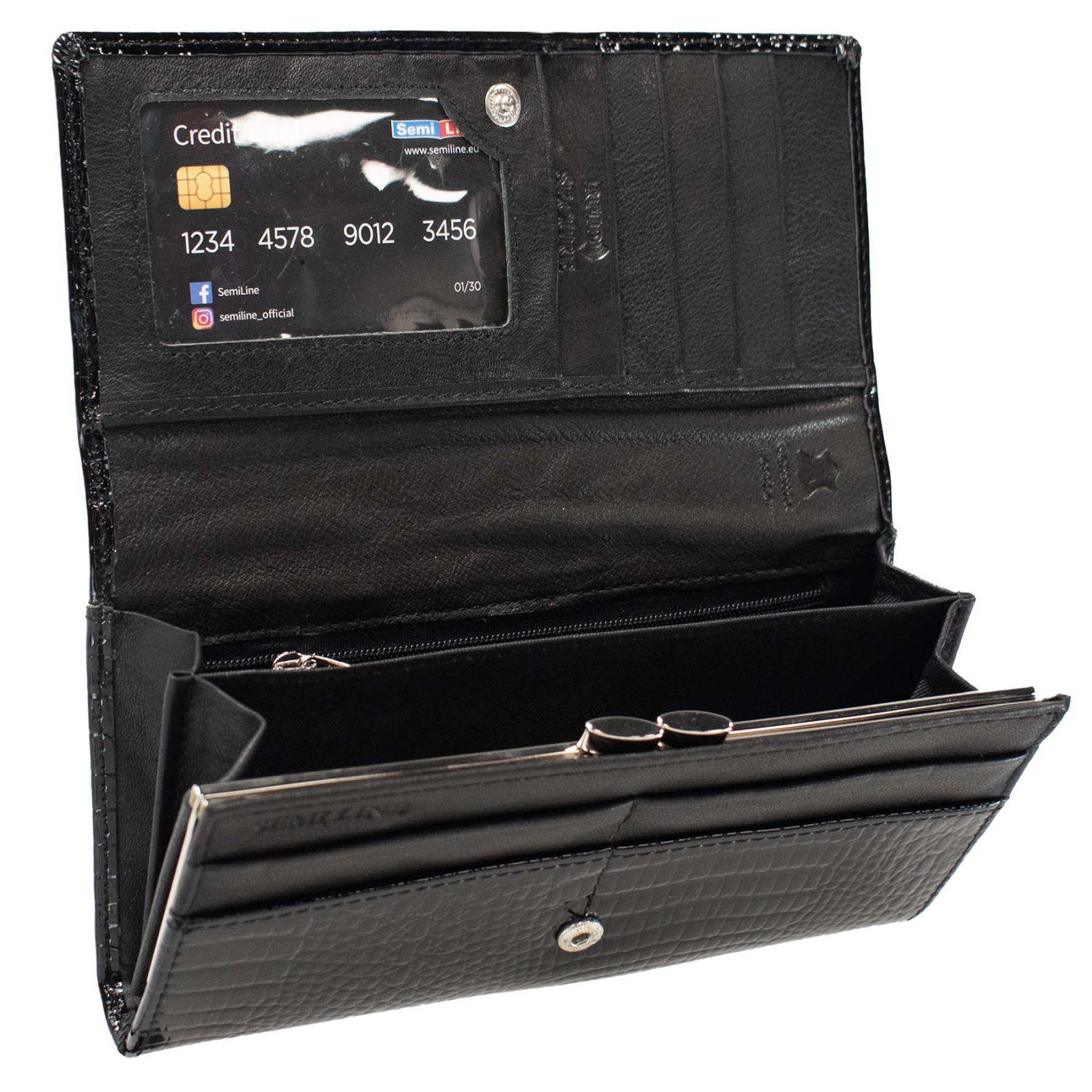 Гаманець жіночий шкіряний Semi Line RFID Black (P8228-0) 2