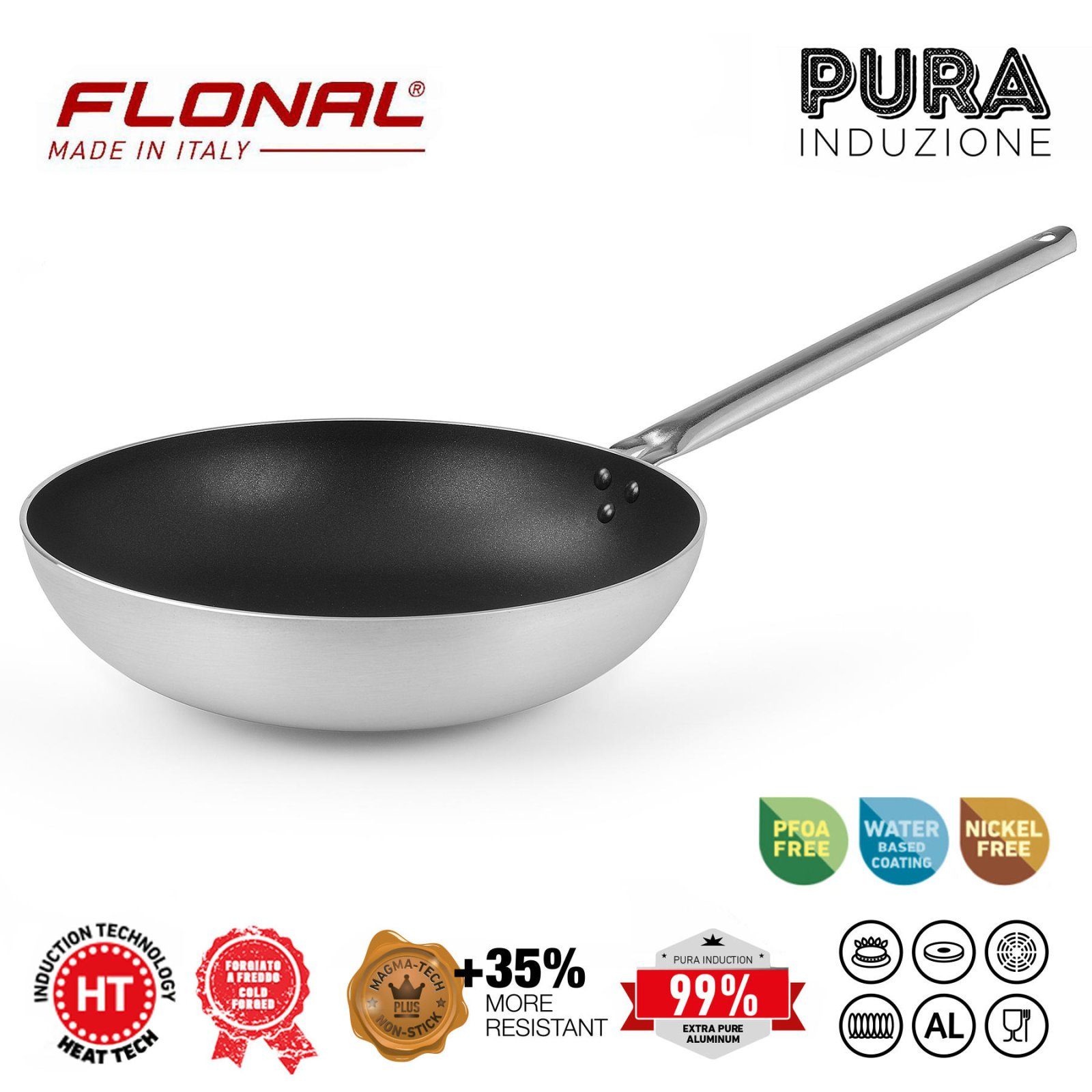 Сковорода ВОК Flonal Pura Induction Professional 32 см (GPRWO3270) 2