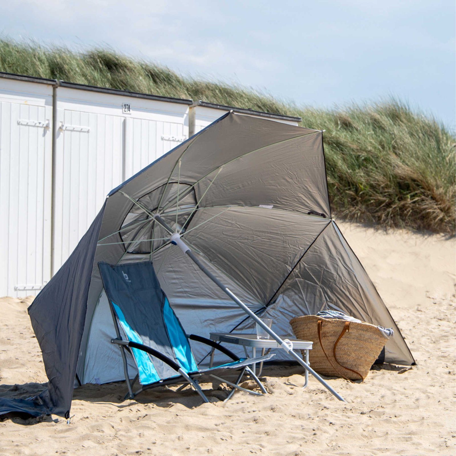 Парасоля-намет пляжна Bo-Camp Parasol With Sidewalls Grey/Silver (7267286) 2