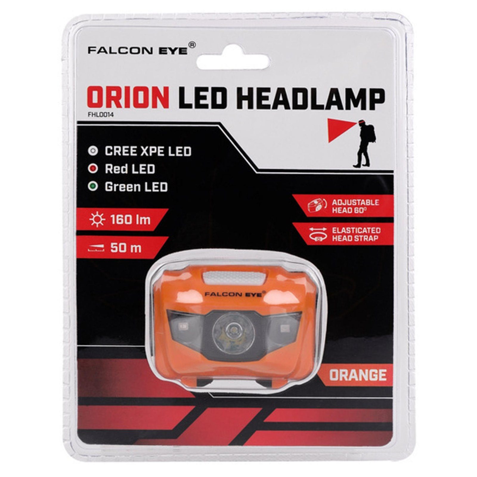 Ліхтар налобний Falcon Eye Orion (160 Lm) Cool White/Red/Green LED Orange (FHL0014) 3