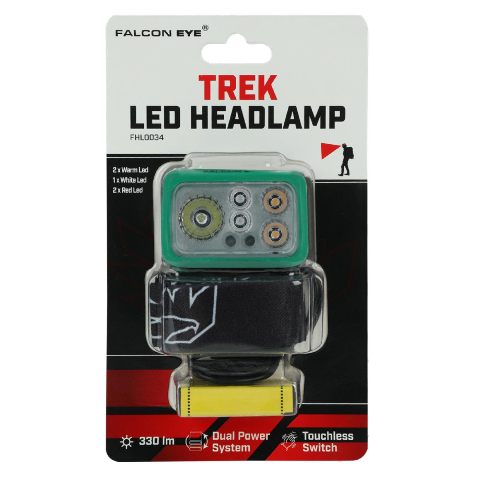 Ліхтар налобний Falcon Eye Trek (330 Lm) Cool/Warm White/Red LED Dual Power System USB-C (FHL0034) 3