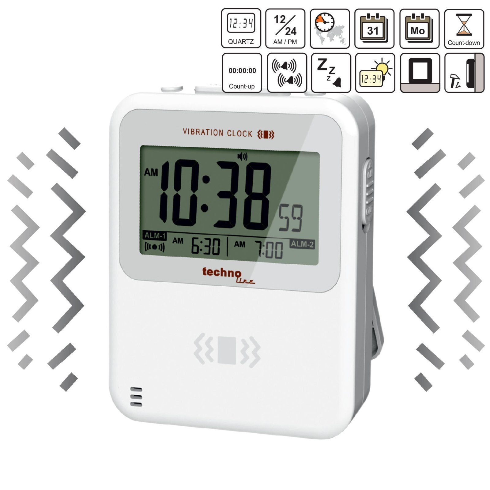 Годинник настільний Technoline Vibro WT350 White (WT350) 6
