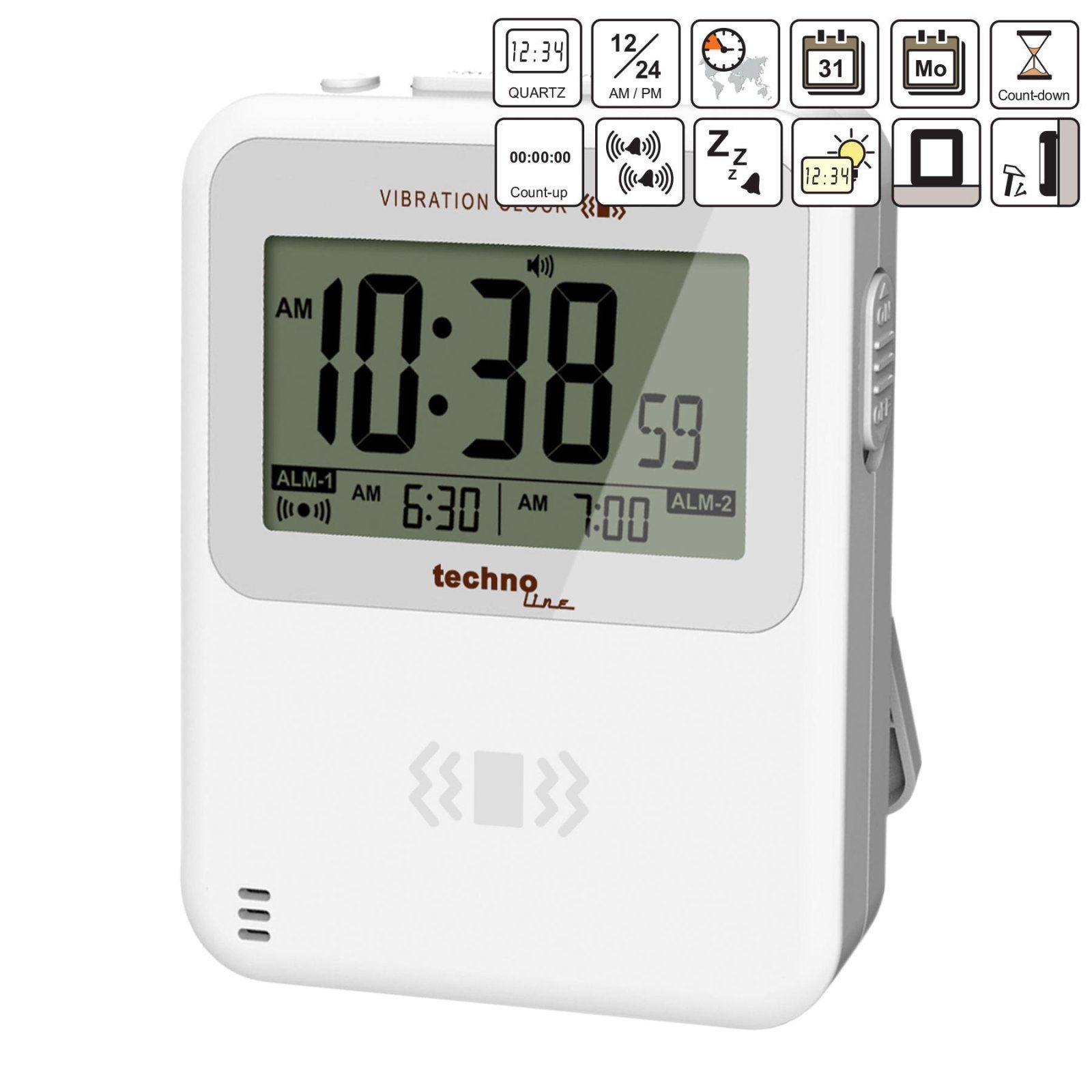 Годинник настільний Technoline Vibro WT350 White (WT350) 7