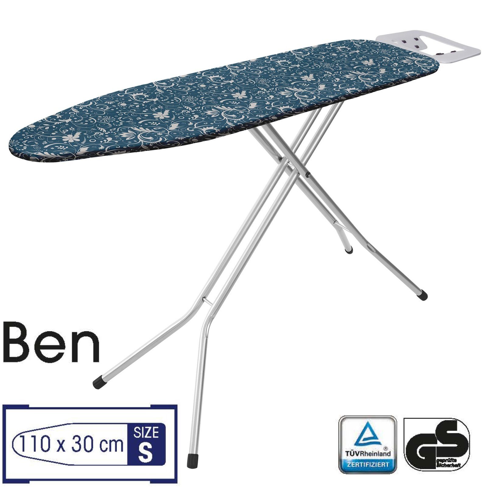 Дошка для прасування Casa Si Ben 110x30 Silver with White/Blue Plants (CS98090G323) 2