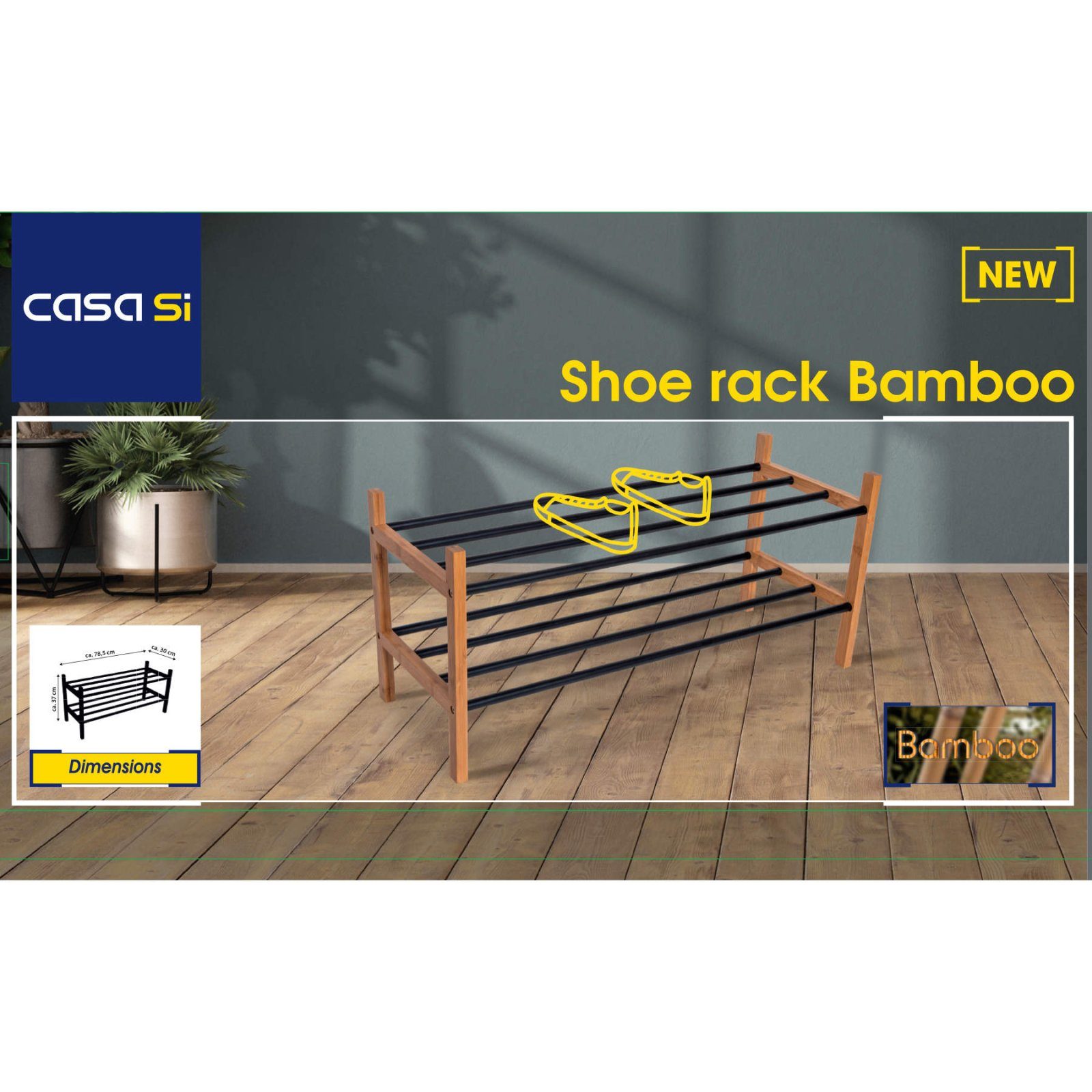 Полиця для взуття Casa Si Shoe Rack Bamboo (CS92307W04) 2