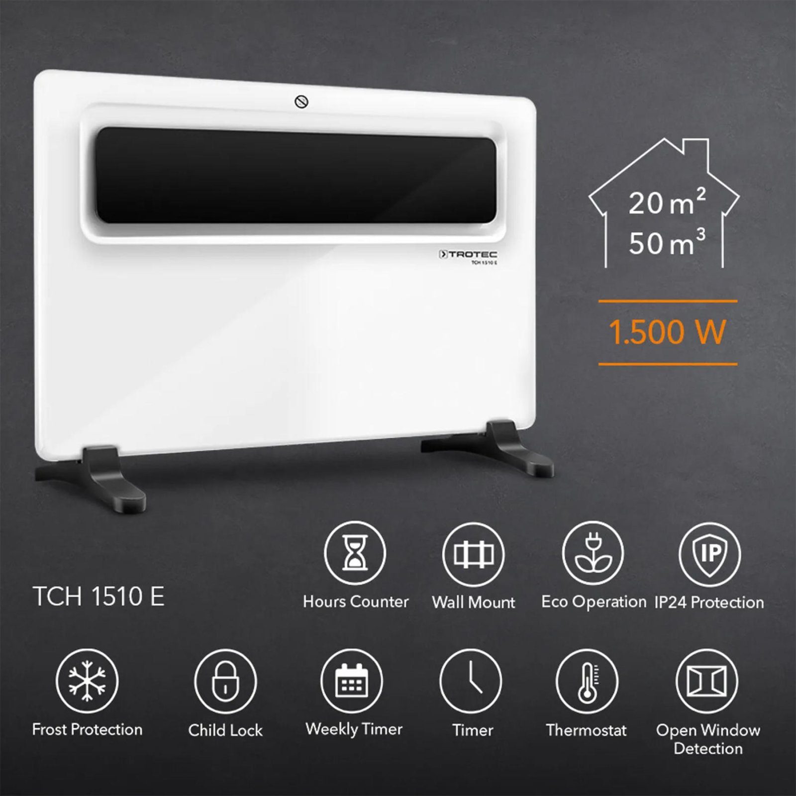 Конвектор Trotec TCH 1510 E 1500W White (1410000529) 4
