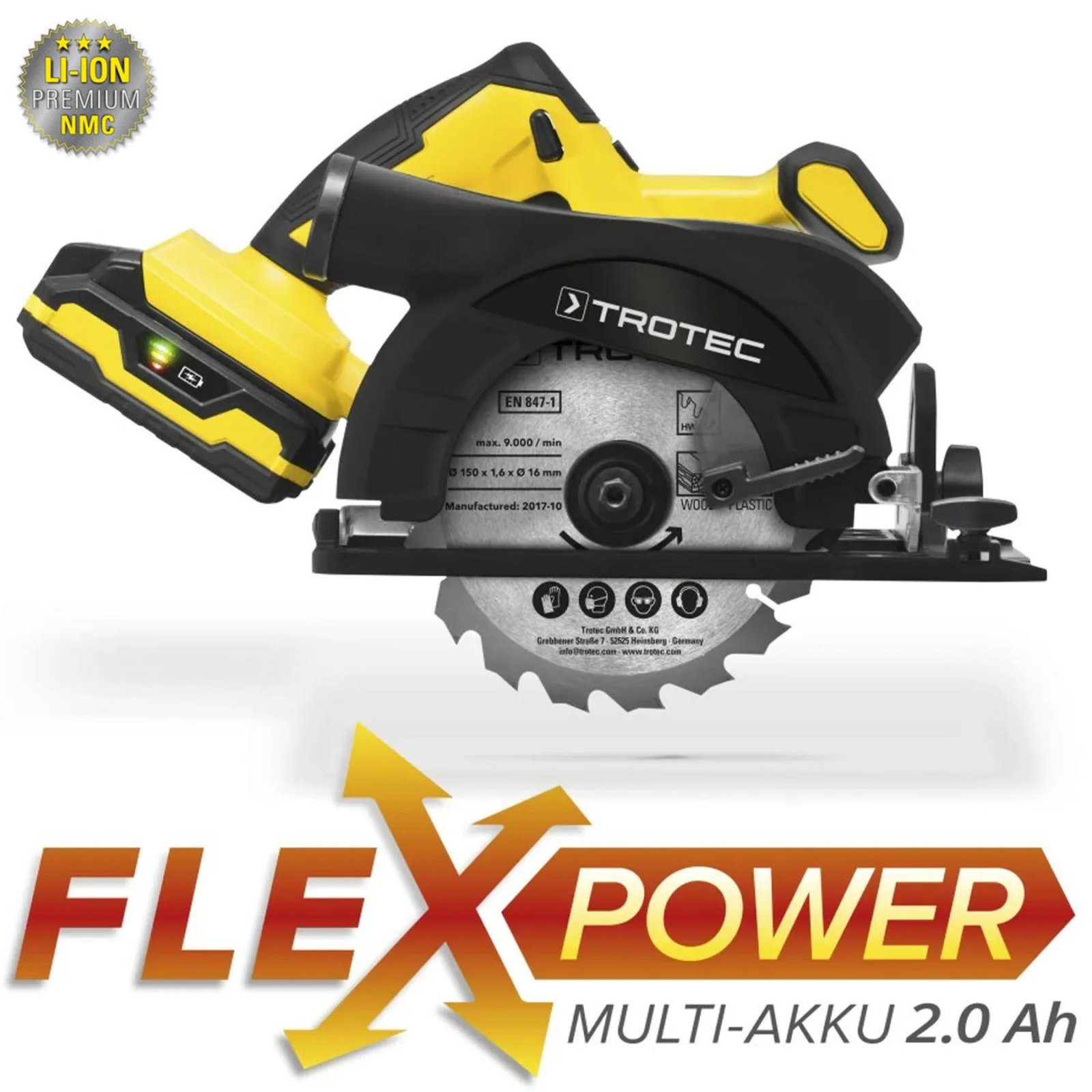 Пила циркулярна акумуляторна Trotec PCSS 10-20V + кейс (4430000110) 2