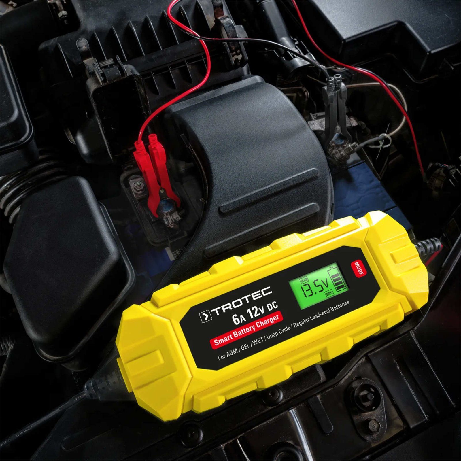 Зарядний пристрій для автомобільного акумулятора Trotec PBCS 6A, 12V, 4-150Ah (4675000010) 11