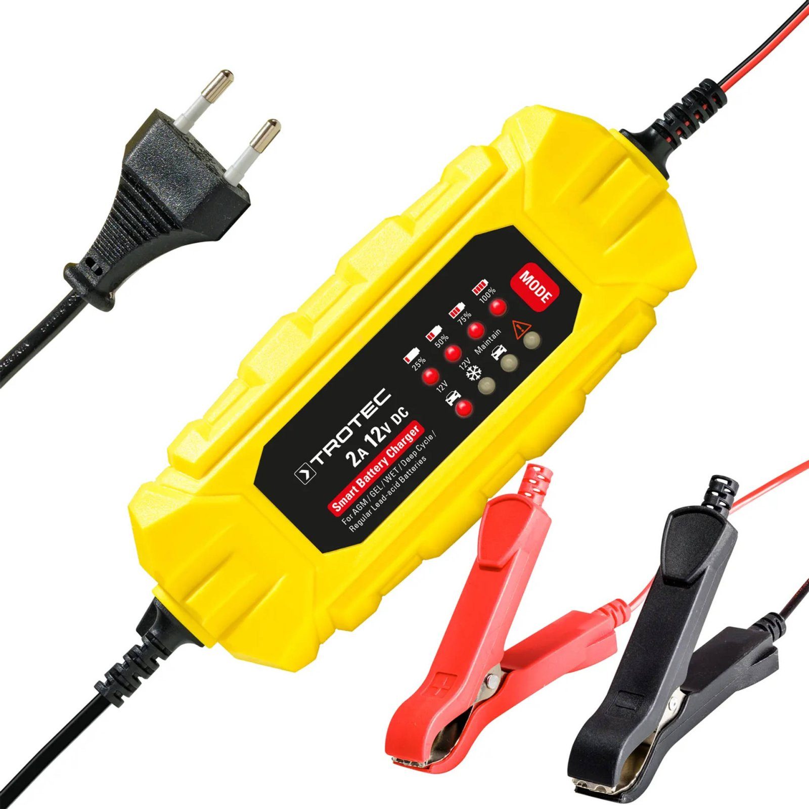 Зарядний пристрій для автомобільного акумулятора Trotec PBCS 2A, 12V, 4-60Ah (4675000001) 3