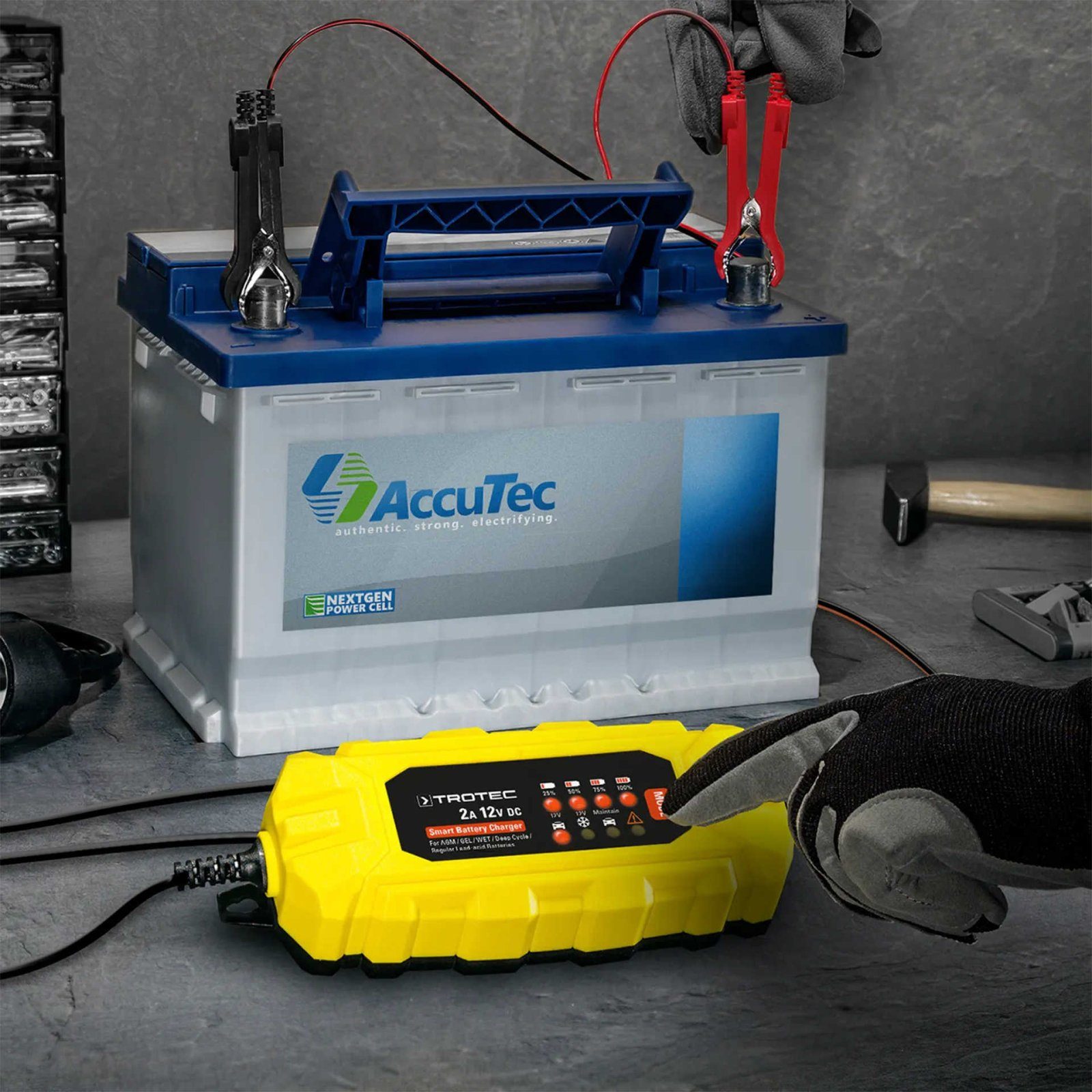 Зарядний пристрій для автомобільного акумулятора Trotec PBCS 2A, 12V, 4-60Ah (4675000001) 9
