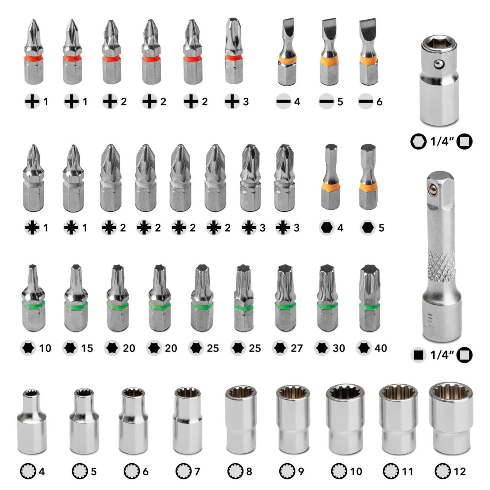Викрутка з набором біт Trotec 40 pieces Bit and Socket Wrench Set (6200001005) 6