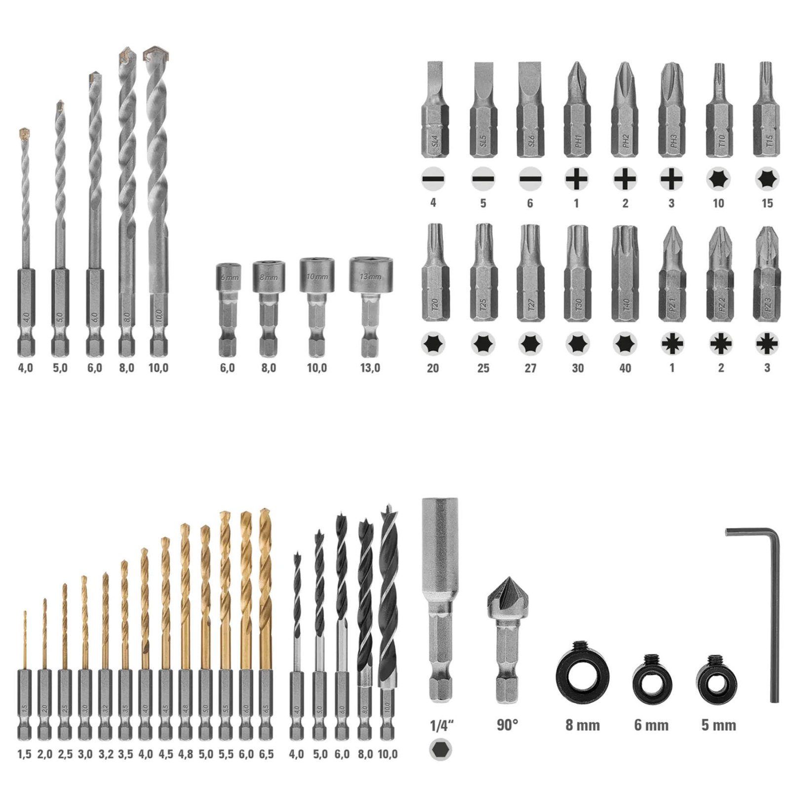 Набір біт і свердел Trotec 49 pieces Hexagon Shank Drill and Bit Set (6200001160) 6