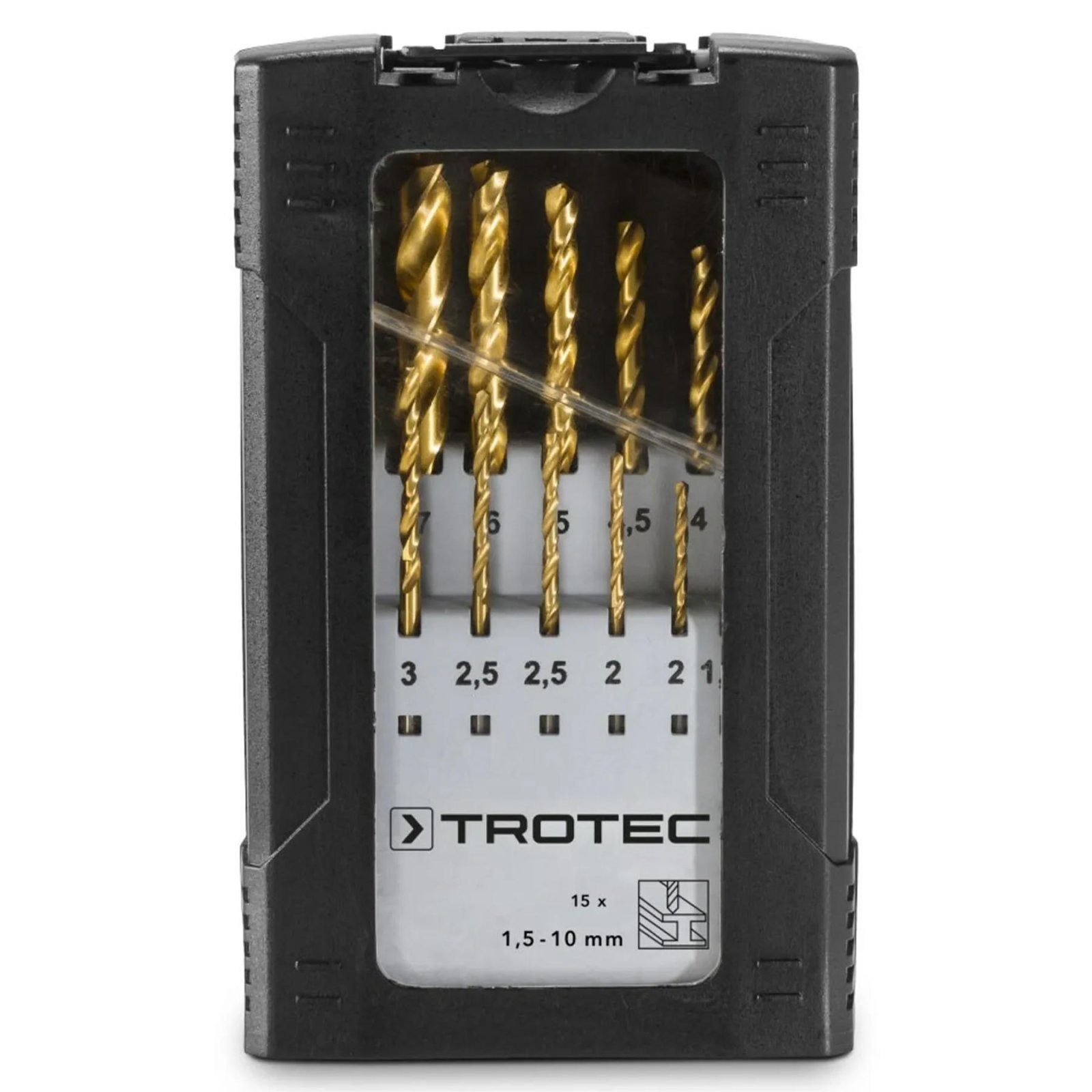 Набір свердел по металу Trotec 15 pieces HSS Metal Drill Set (6200001131) 3
