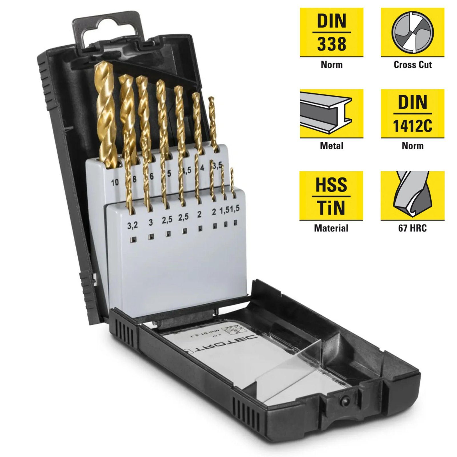 Набір свердел по металу Trotec 15 pieces HSS Metal Drill Set (6200001131) 2