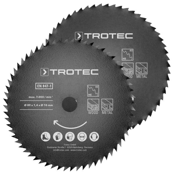 Набір пиляльних дисків Trotec 1 HSS 89х10х1,4 HS60/HS80 Metal (2 шт) (6215001301)