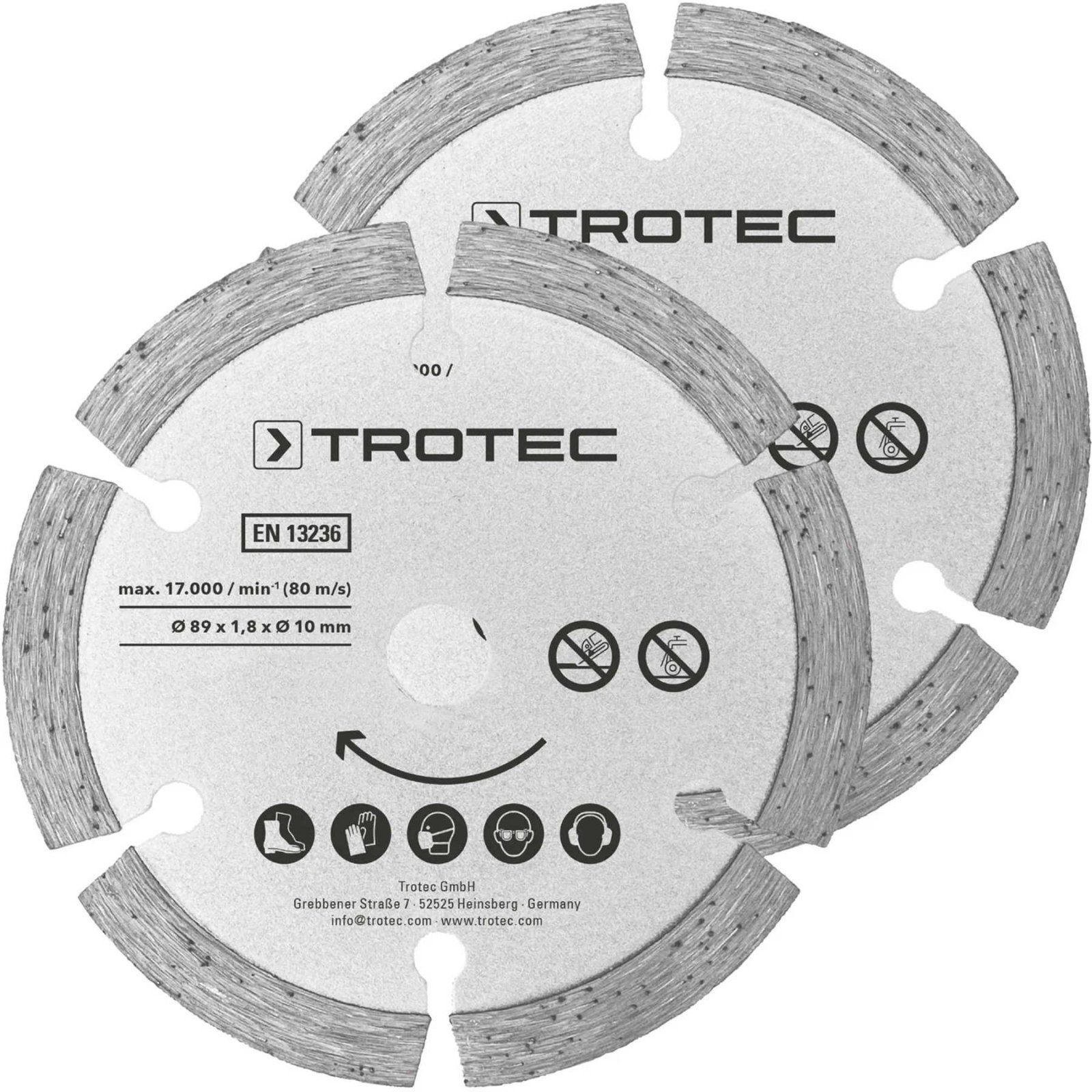 Диск відрізний алмазний Trotec 2 Diamond 89х10х1,8 (2 шт) (6215001302)