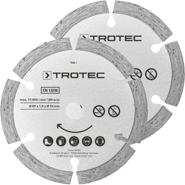 Диск відрізний алмазний Trotec 2 Diamond 89х10х1,8 (2 шт) (6215001302)