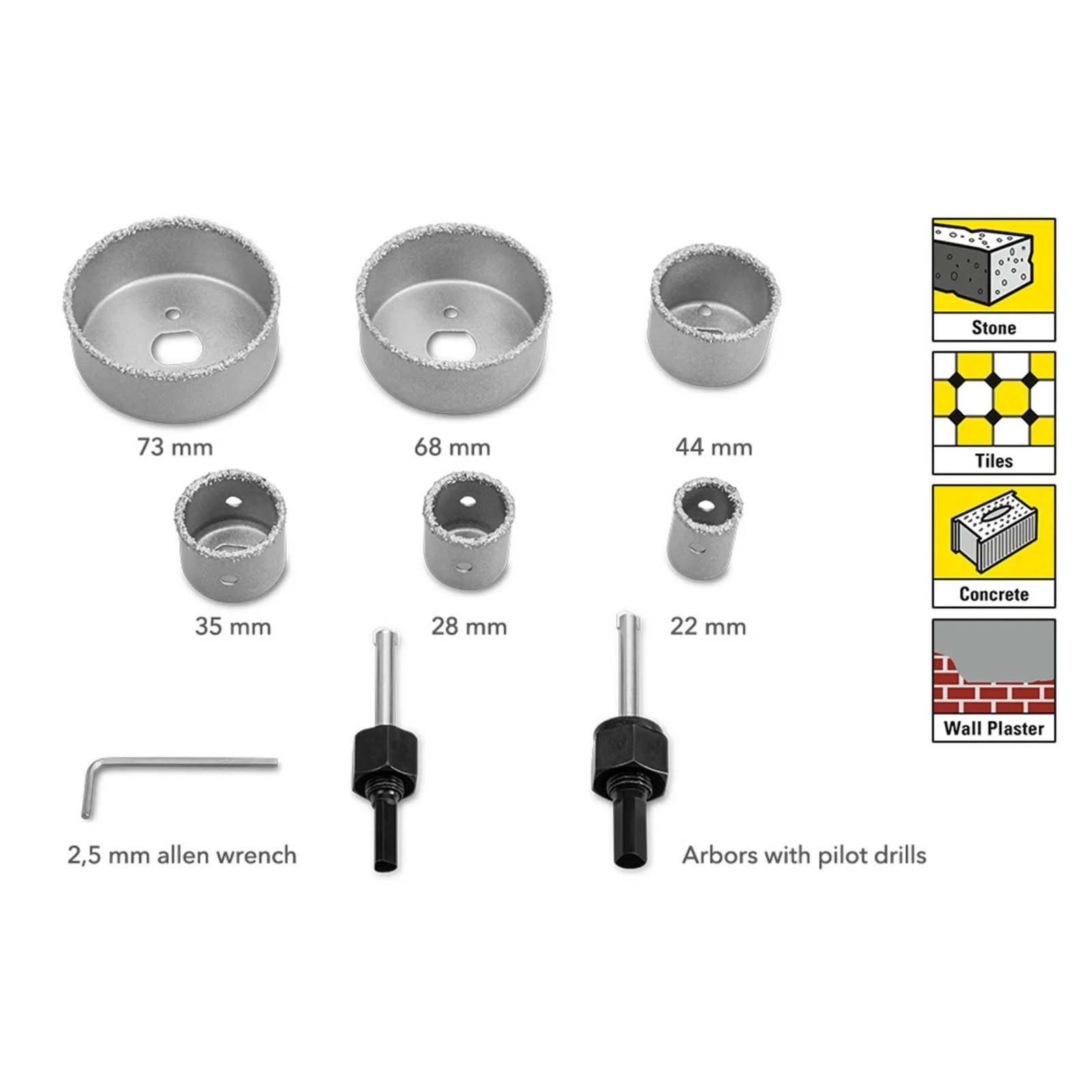 Набір свердел корончастих Trotec Carbid Set (6215001350) 3