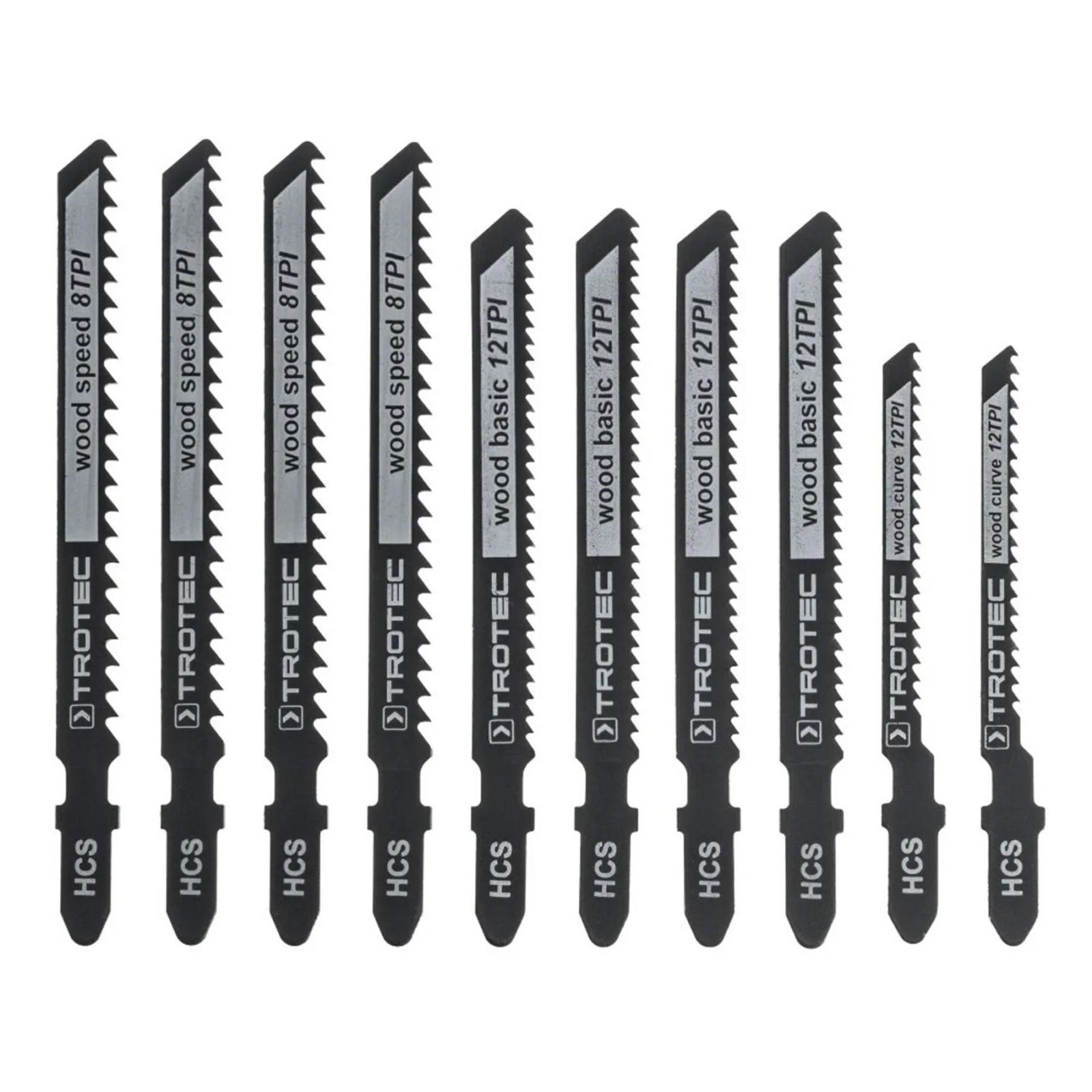 Набір пиляльних полотен для електролобзика Trotec 10 pieces Wood Set (6215001101)
