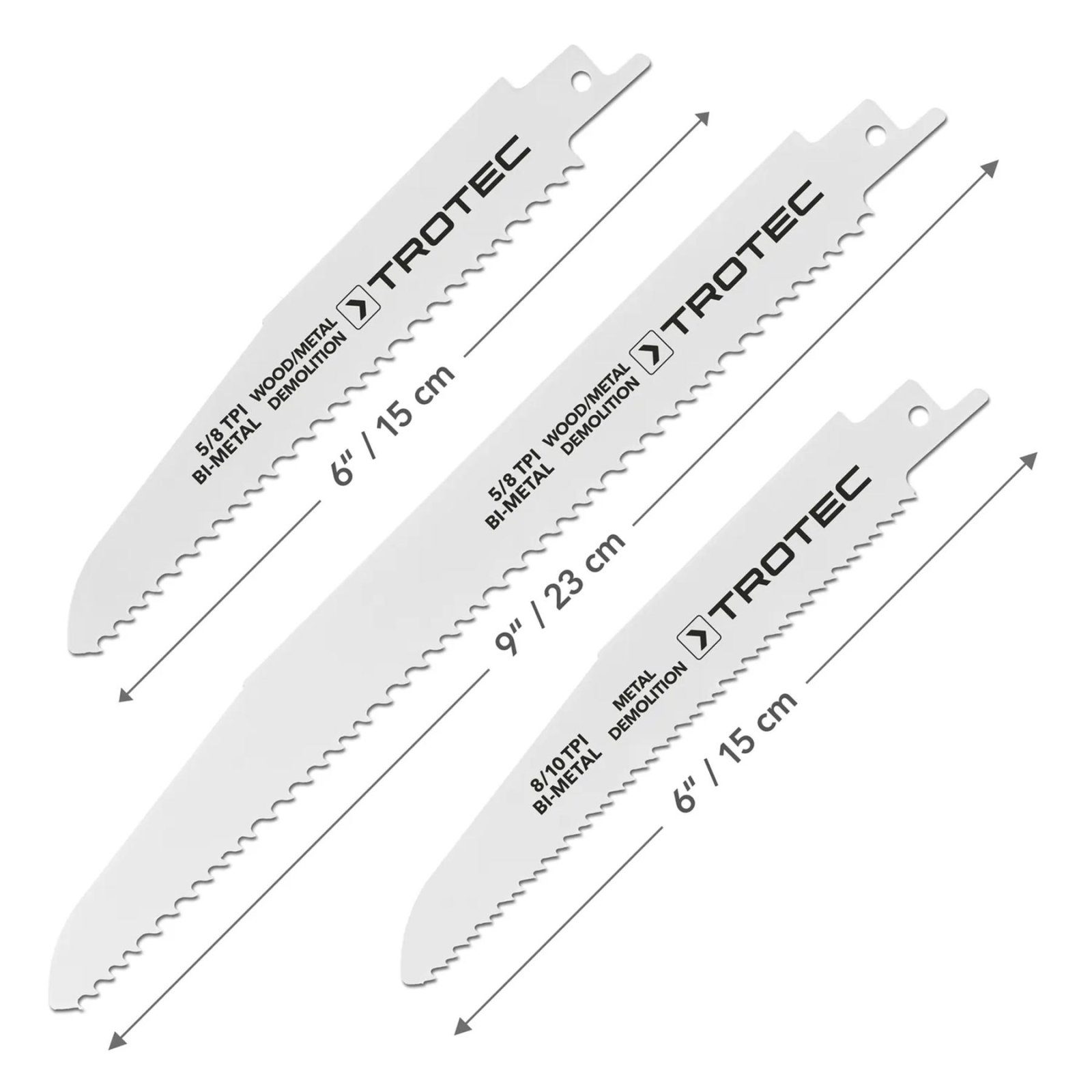 Набір пиляльних полотен для пили шабельної Trotec 5 pieces Wood/Metal Set (6215001201) 2
