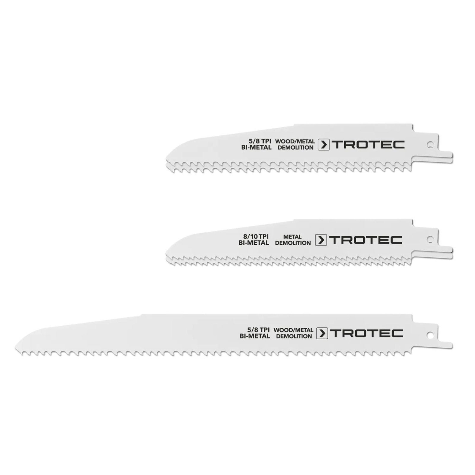 Набір пиляльних полотен для пили шабельної Trotec 5 pieces Wood/Metal Set (6215001201) 9