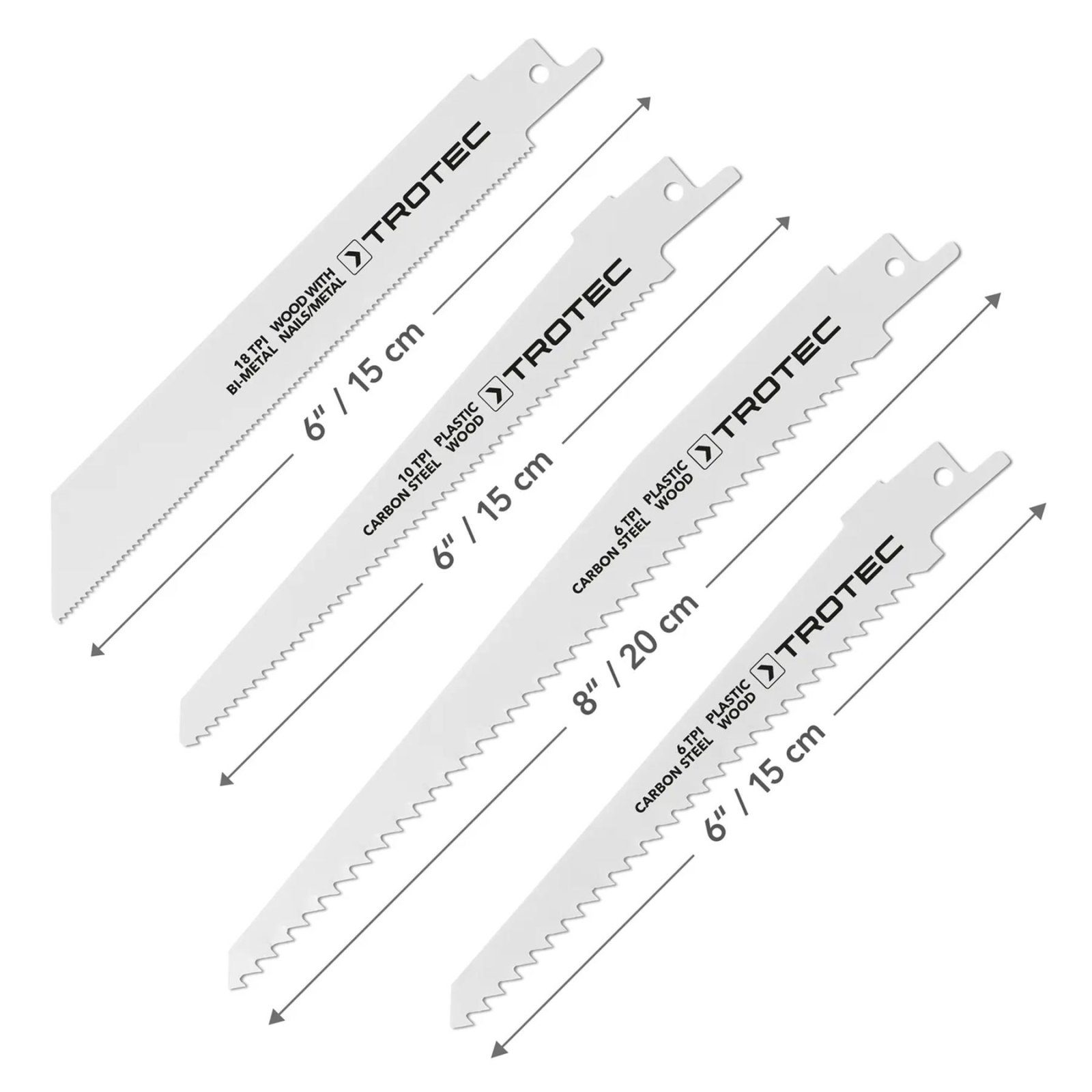 Набір пиляльних полотен для пили шабельної Trotec 10 pieces Wood/Metal/Plastic Set (6215001205) 3