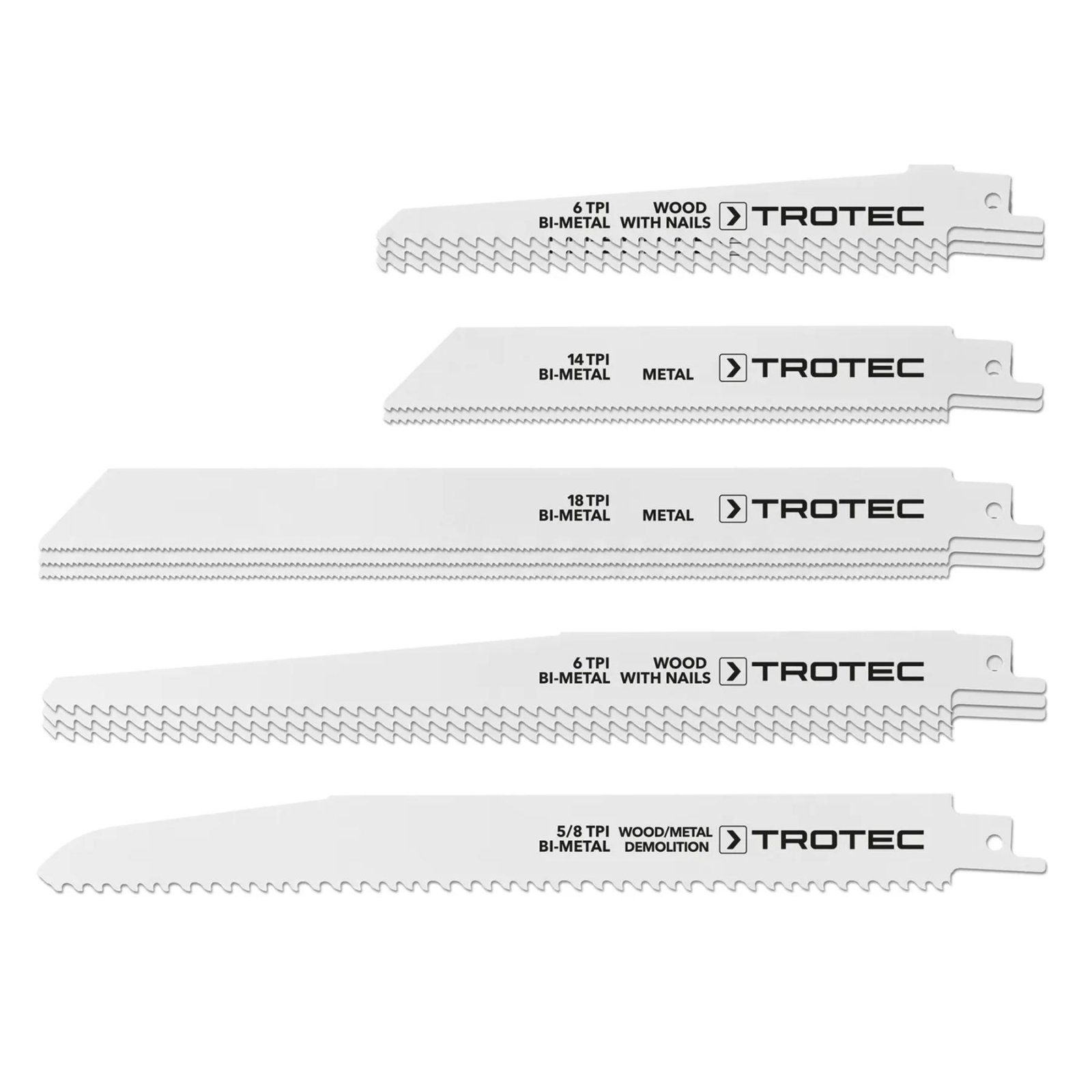 Набір пиляльних полотен для пили шабельної Trotec 12 pieces Wood/Metal Set (6215001210) 6