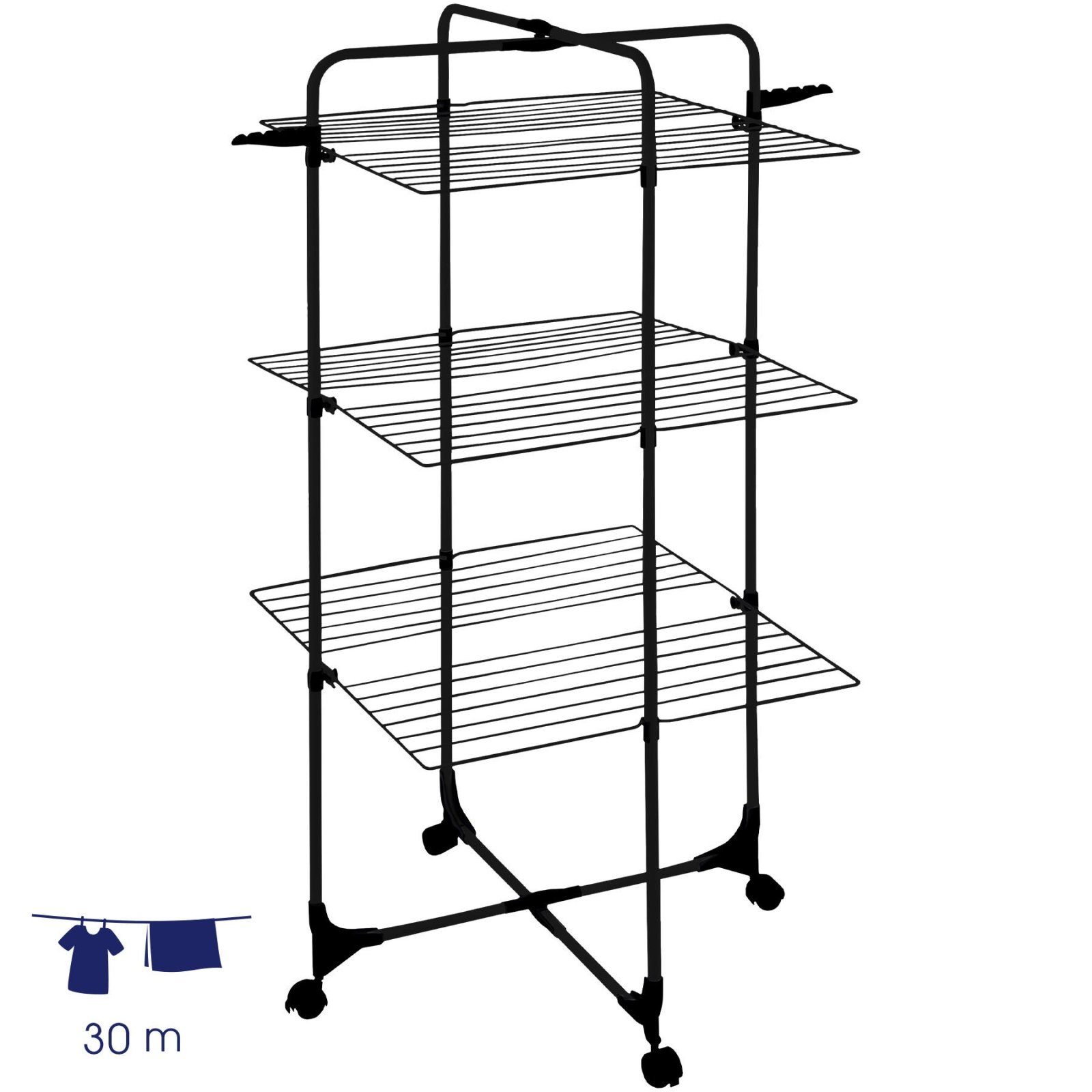 Сушарка для білизни підлогова Casa Si Exo 3 Black (CS92165H04H)