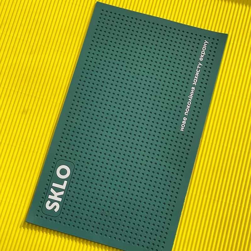 Антиковзаючий килимок SKLO для поклейки захисту екрану смартфонів (22x13 см) Зелений 2