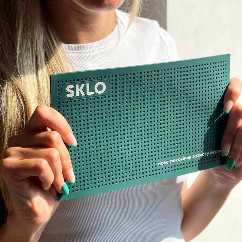 Антиковзаючий килимок SKLO для поклейки захисту екрану смартфонів (22x13 см) Зелений 5