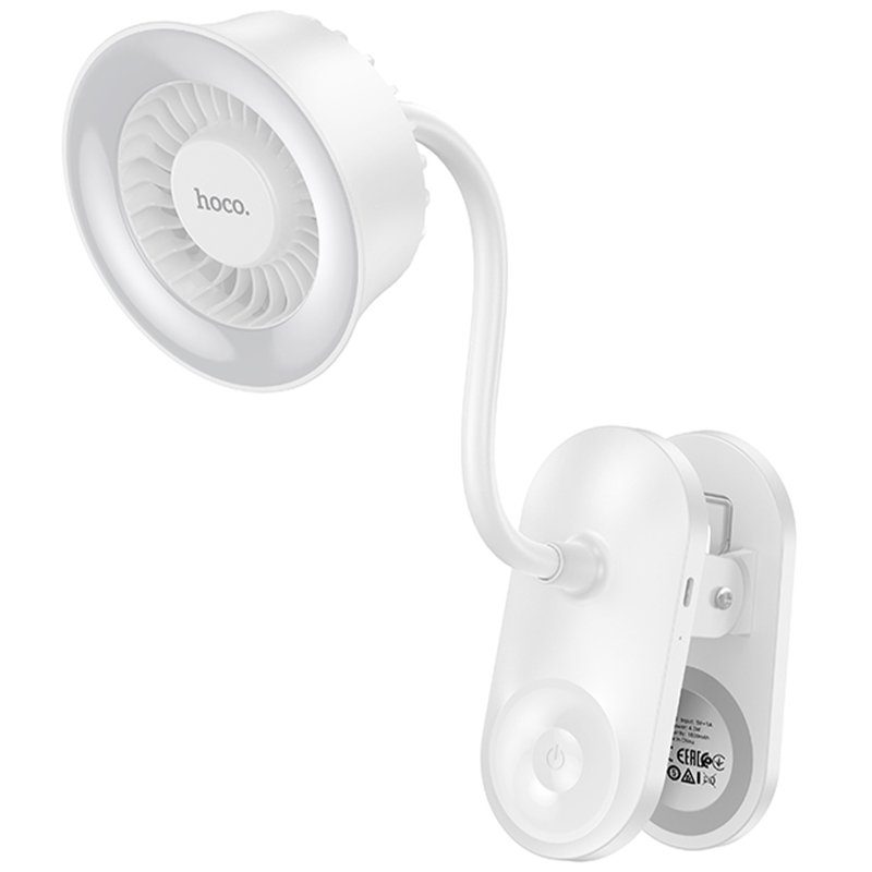 Портативний вентилятор Hoco HX610 handheld folding fan 1800 mAh White 4