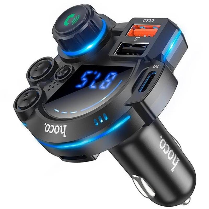 АЗП FM модулятор Hoco DFM01 Legend 20W+QC3.0 (2USB-A/1C) Black 2