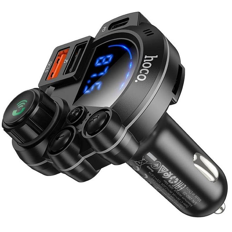 АЗП FM модулятор Hoco DFM01 Legend 20W+QC3.0 (2USB-A/1C) Black 5