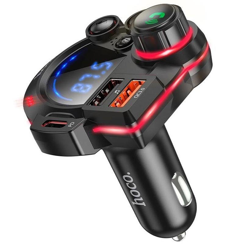 АЗП FM модулятор Hoco DFM01 Legend 20W+QC3.0 (2USB-A/1C) Black 4