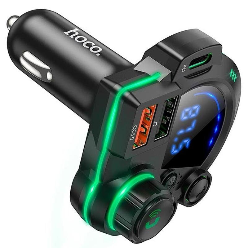 АЗП FM модулятор Hoco DFM01 Legend 20W+QC3.0 (2USB-A/1C) Black 3