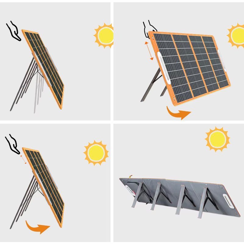 Портативна сонячна панель TSP-18V-100W Monocrystalline PD65W+QC3.0 (1USB-A/1C) Black 5