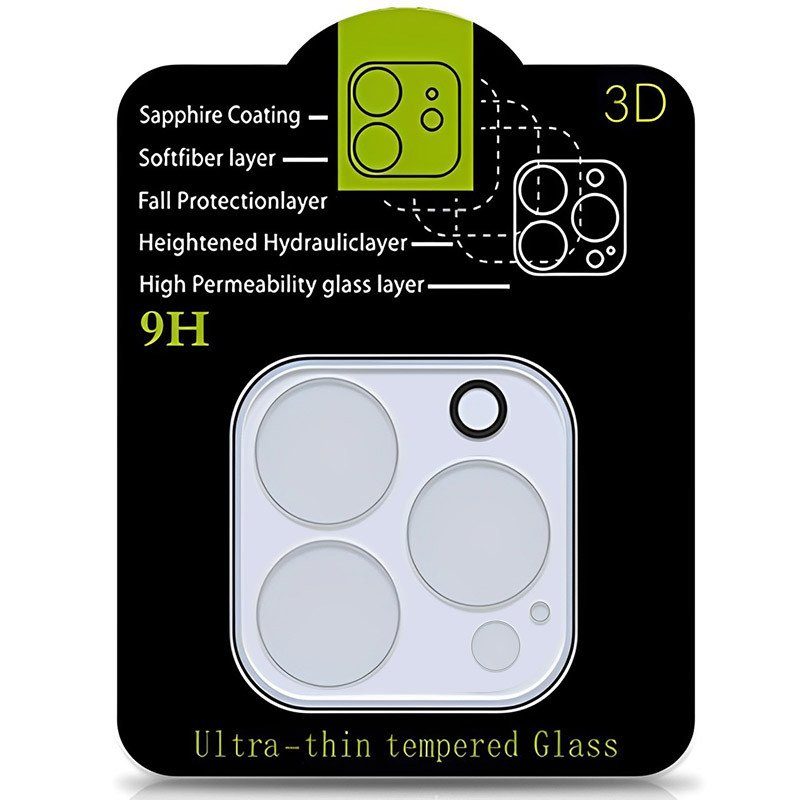 Захисне скло на камеру Full Block (тих.пак) для Apple iPhone 15 Pro (6.1") / 15 Pro Max (6.7") Прозорий