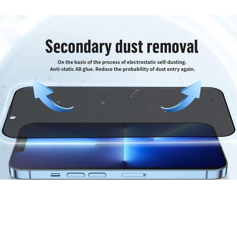 Захисне 2.5D скло Blueo Full Cover Anti-Peep для Apple iPhone 15 / 16 (6.1") Чорний 3