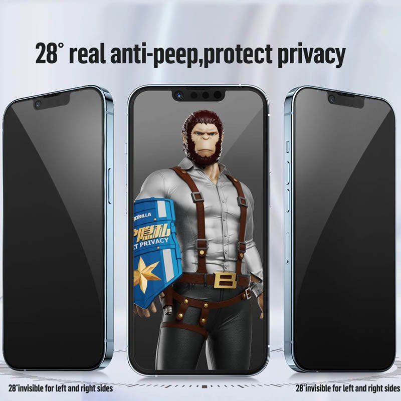 Захисне 2.5D скло Blueo Full Cover Anti-Peep для Apple iPhone 15 / 16 (6.1") Чорний 2