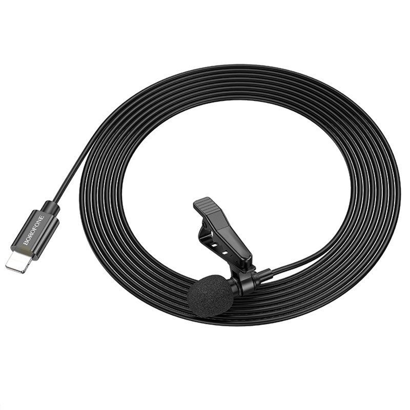 Мікрофон петличний Borofone BFK11 Elegant lavalier Lightning (2m) Black 4