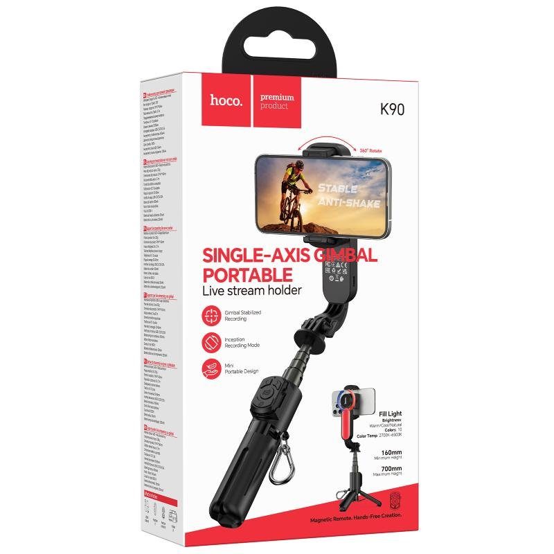 Монопод для селфі Hoco K90 Support axis smart+light Black 2