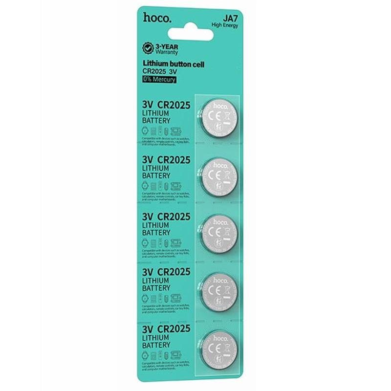 Батарейки Hoco JA7 (CR2025) Button 5 pcs Silver 3