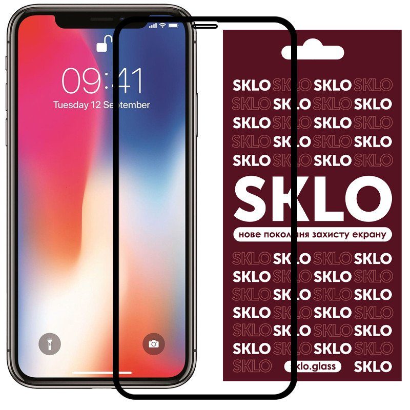 Захисне скло SKLO 3D для Apple iPhone 11 Pro / X / XS (5.8") Чорний