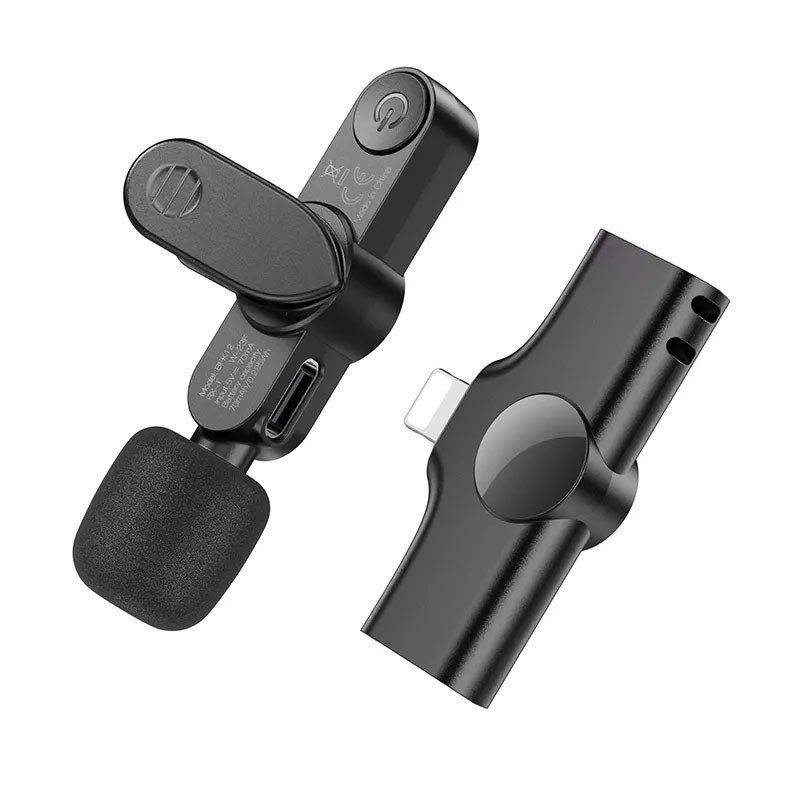 Петличний бездротовий мікрофон Borofone BFK12 Trophy lavalier Lightning Black 5