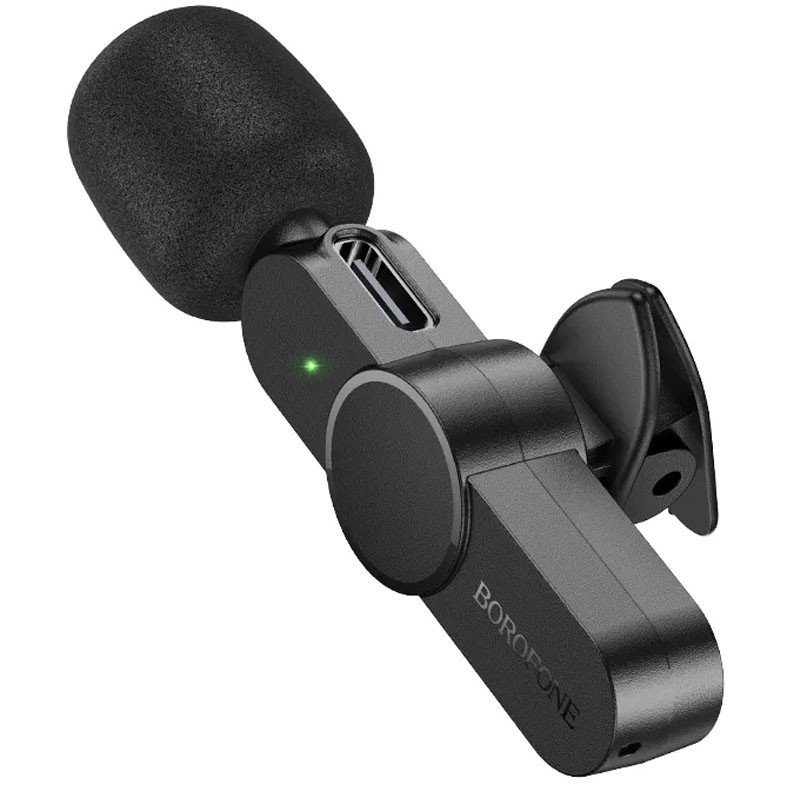 Петличний бездротовий мікрофон Borofone BFK12 Trophy lavalier Lightning Black 7