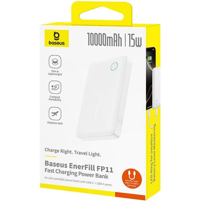 Портативний ЗП Power Bank Baseus EnerFill FP11 15W 10000 mAh (P1008210C213) White 4