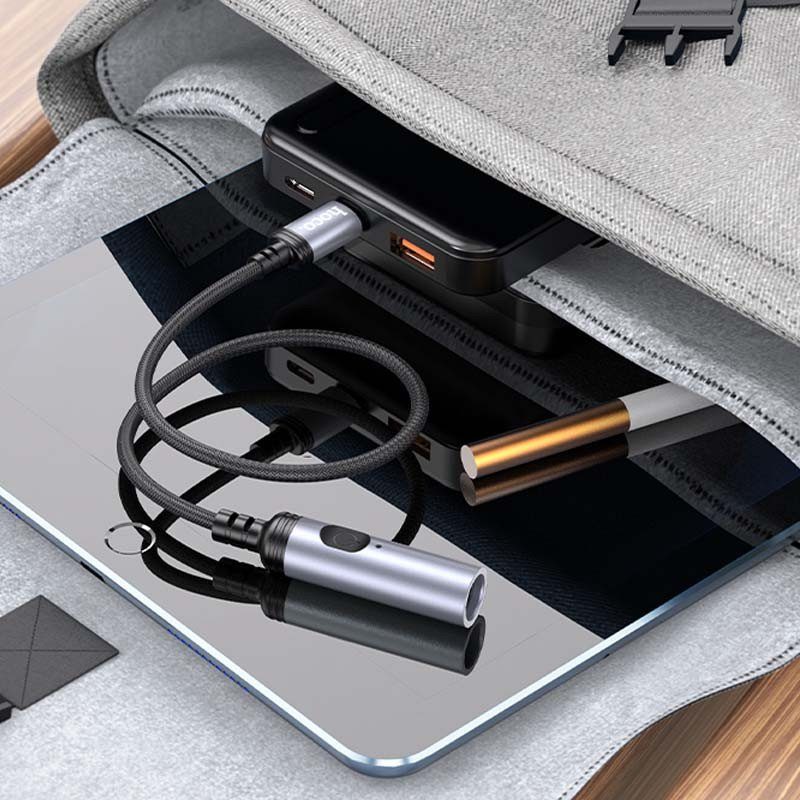 Портативний прикурювач запальничка Hoco UA30 Type-C Black 5