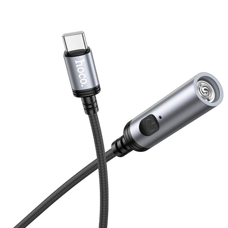 Портативний прикурювач запальничка Hoco UA30 Type-C Black 3