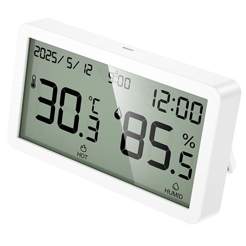 Електронний термогігрометр + годинник Hoco HX42 Indoor White 6