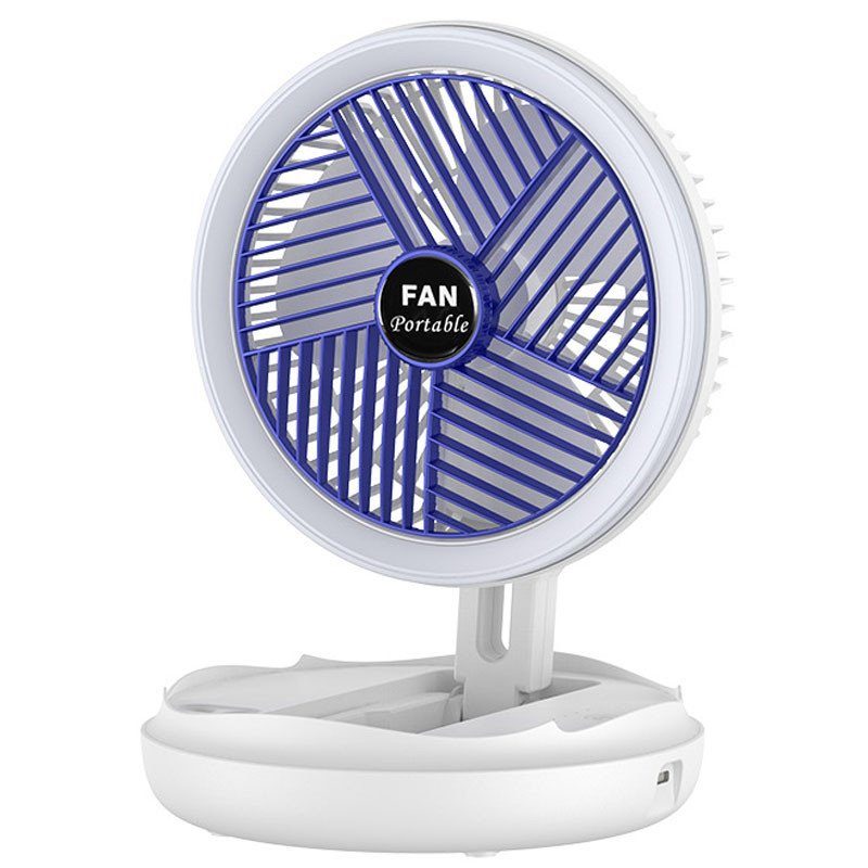 Настільний складаний вентилятор Folding Fan 2in1 with Night Light White 2